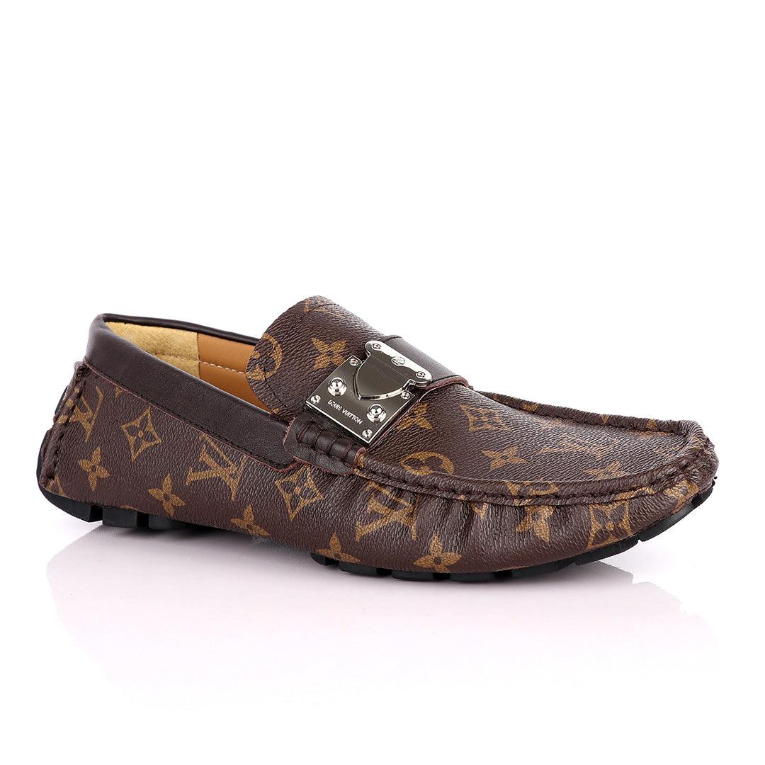LV Monogram Moccasin Loafers-Brown - Obeezi