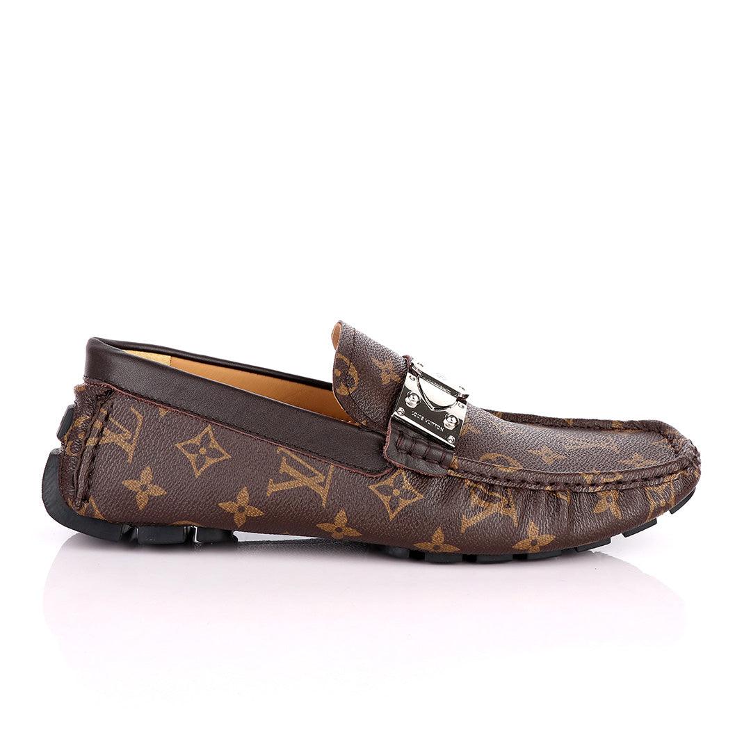 LV Monogram Moccasin Loafers-Brown - Obeezi