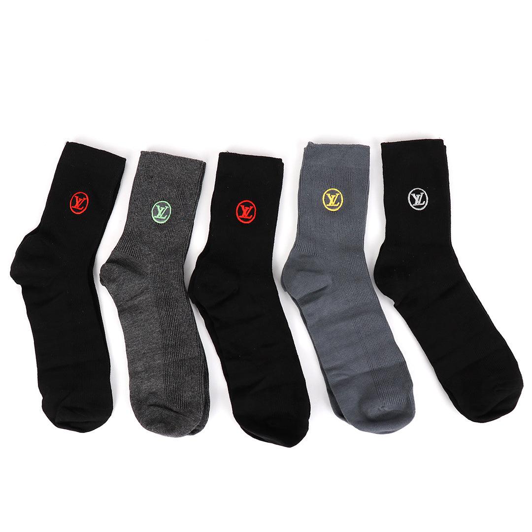 LV Paris Executive Monogram Logo Designed Cotton Socks - Obeezi.com