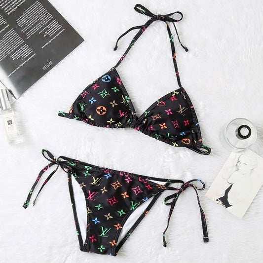 LV Sexy Women Summer Beach Bikini- Black - Obeezi