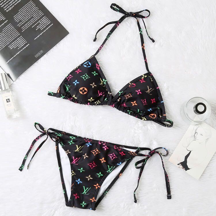 LV Sexy Women Summer Beach Bikini- Black - Obeezi