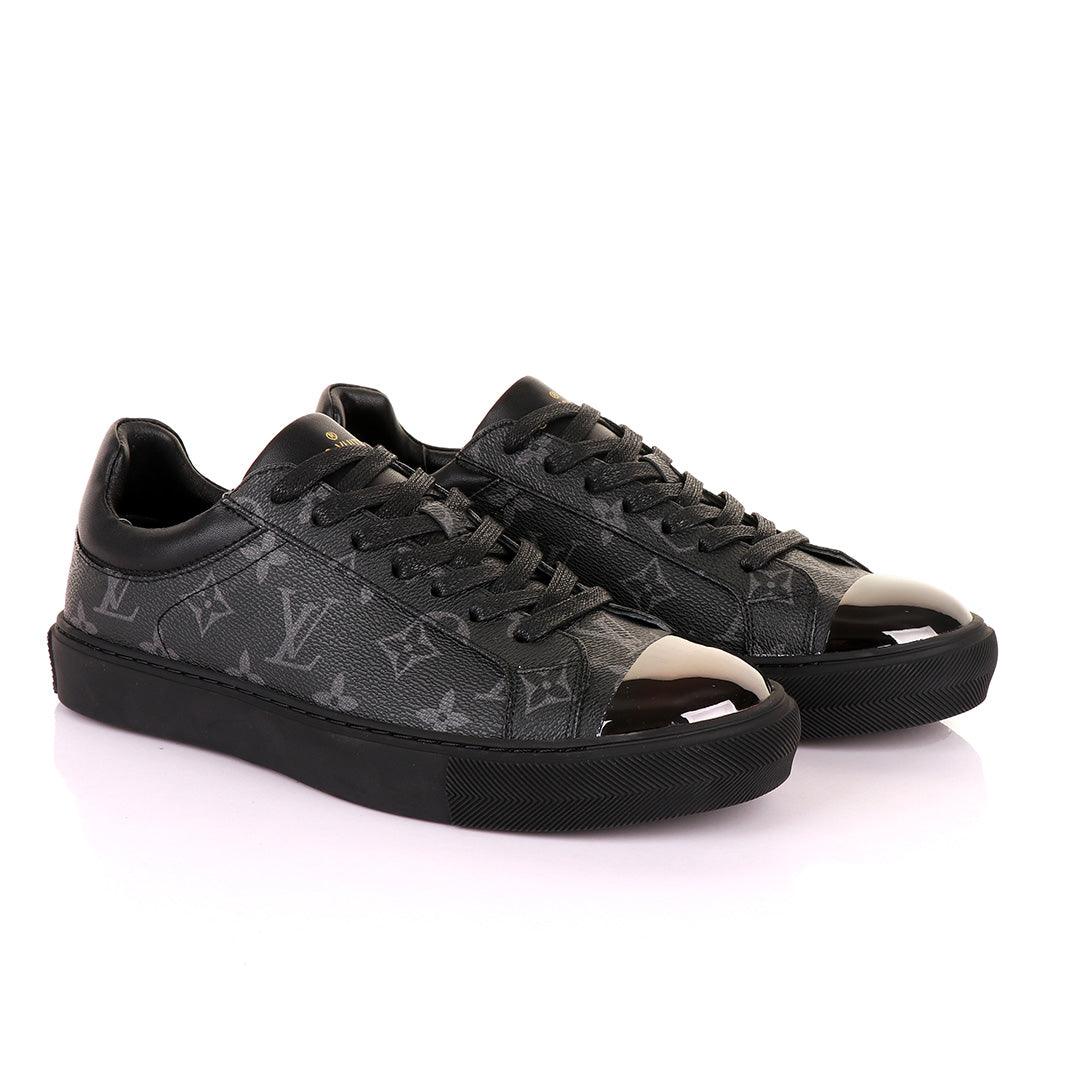 LV Signature Monogram Black Sneakers - Obeezi