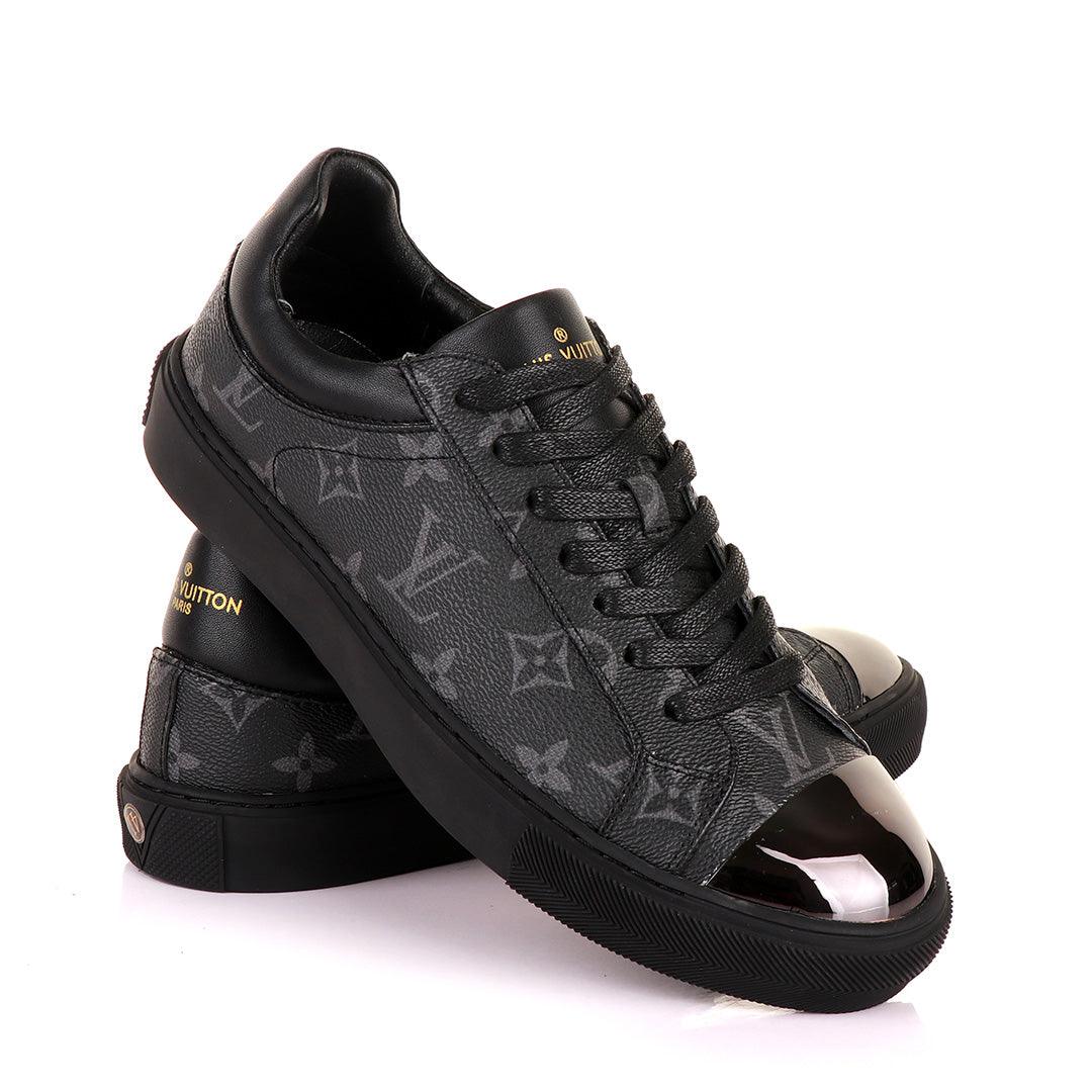 LV Signature Monogram Black Sneakers - Obeezi