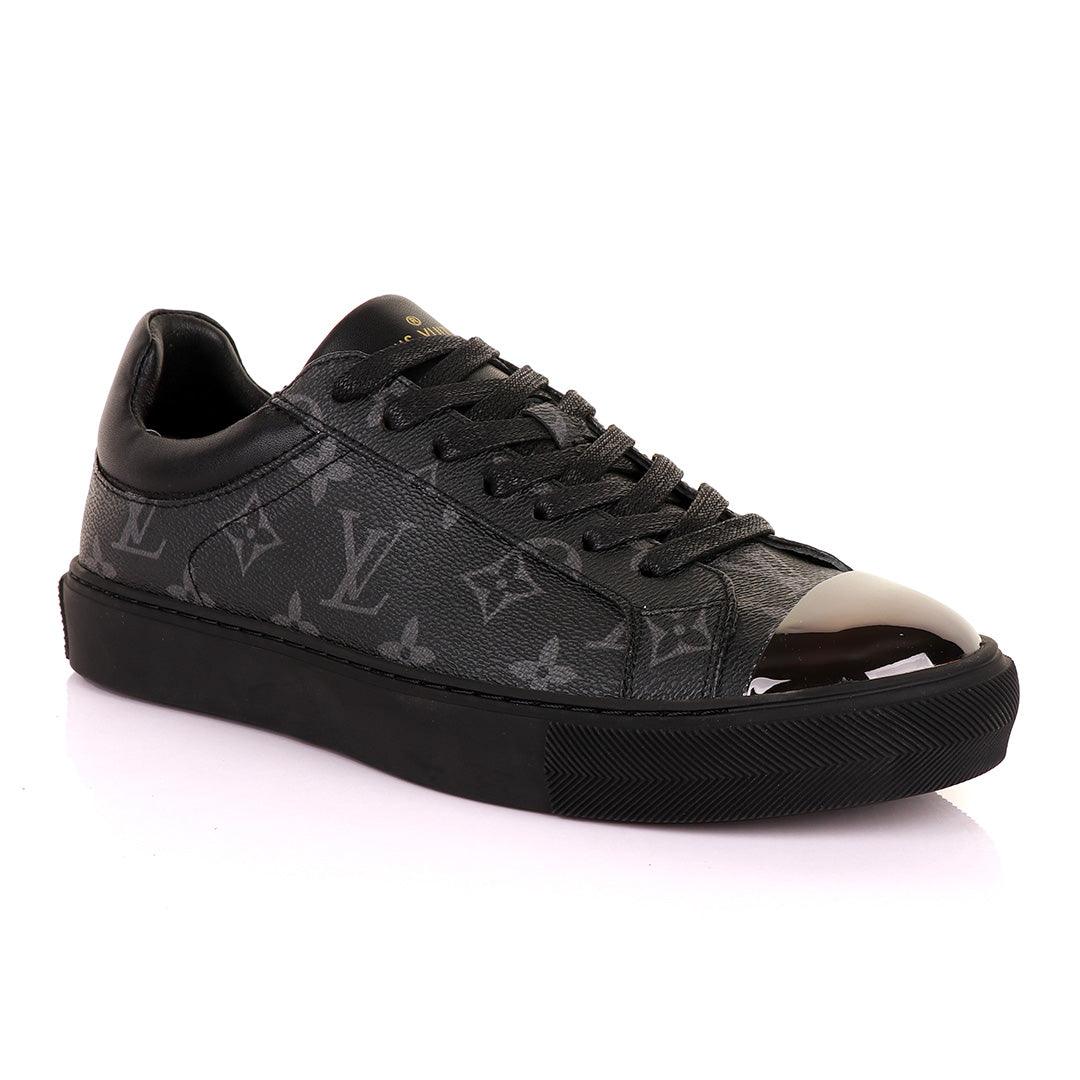 LV Signature Monogram Black Sneakers - Obeezi