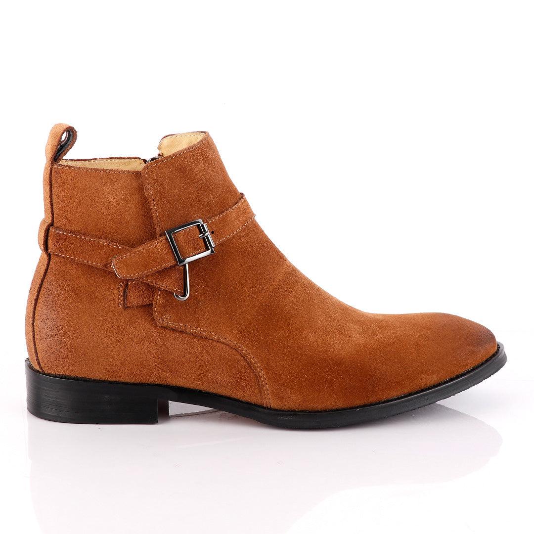 Massimo Dutti Buckle Chelsea Strap up Black Brown Shoe - Obeezi