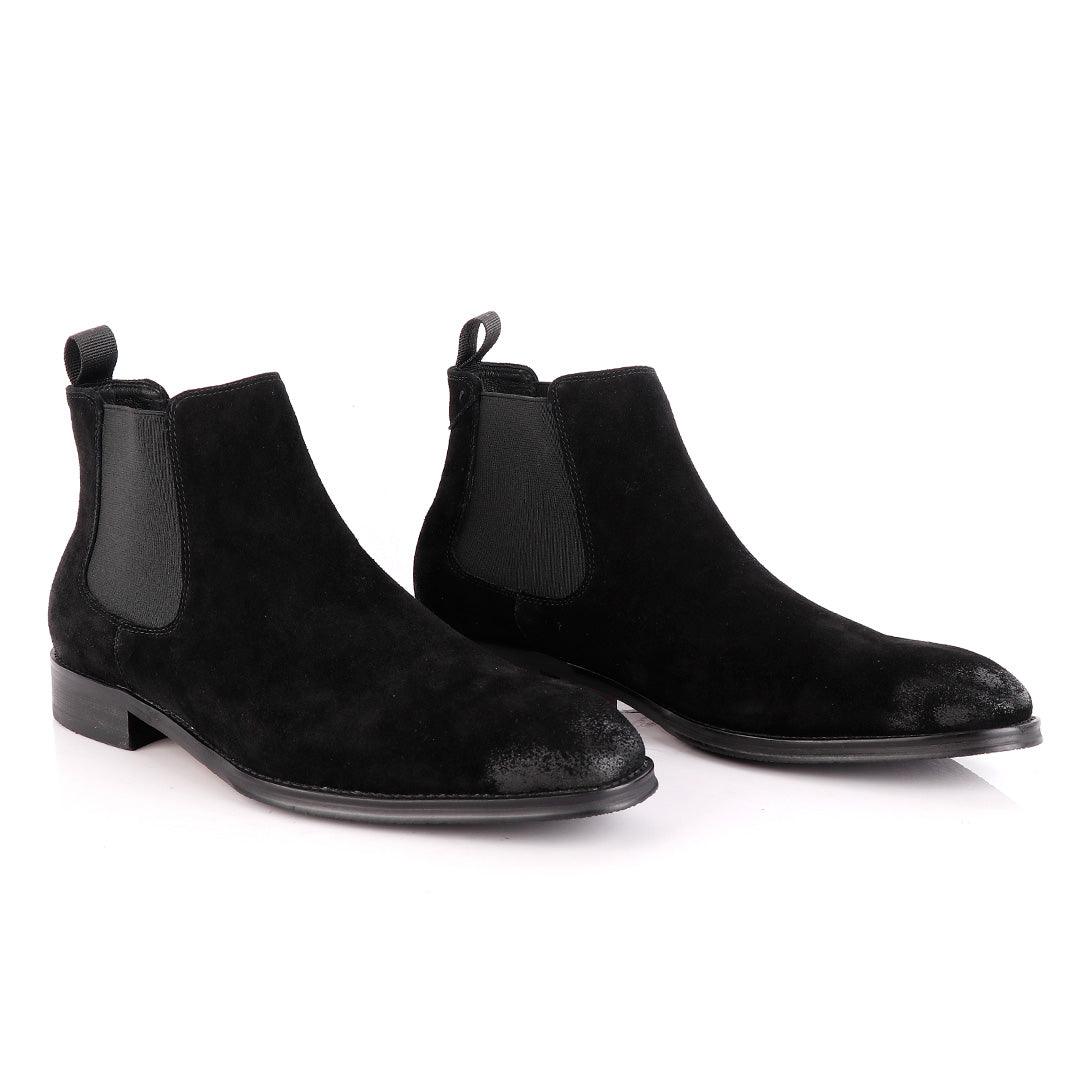 Massimo Dutti Chelsea Black Suede Shoe - Obeezi