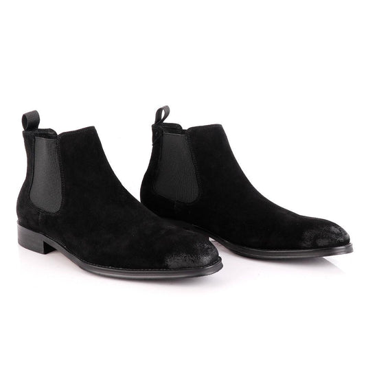 Massimo Dutti Chelsea Black Suede Shoe - Obeezi