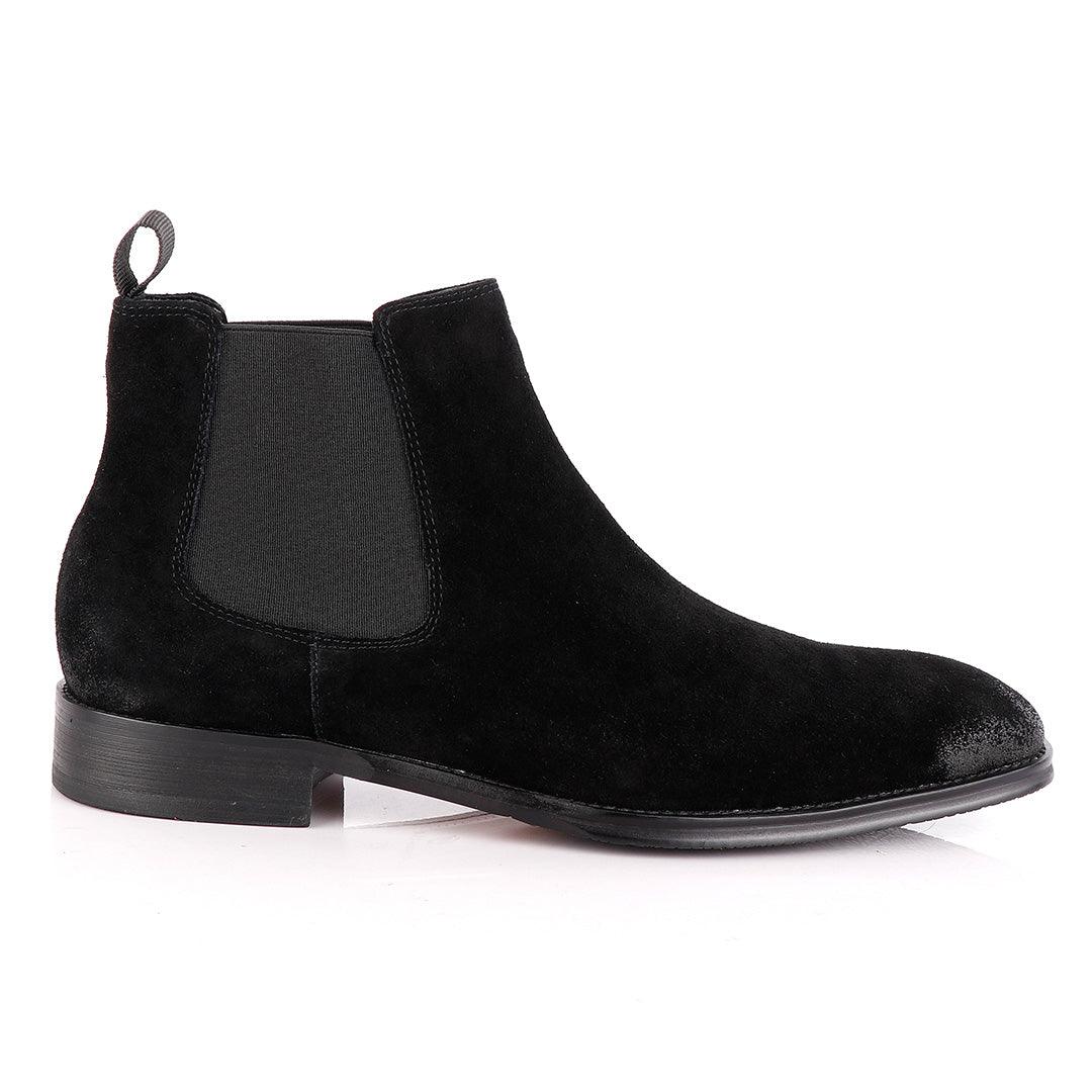 Massimo Dutti Chelsea Black Suede Shoe - Obeezi