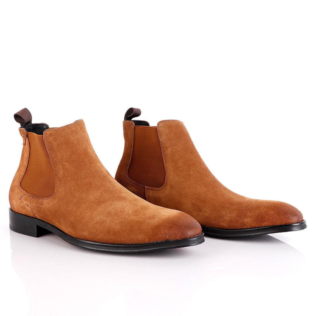 Massimo Dutti Chelsea Brown Suede Shoe - Obeezi
