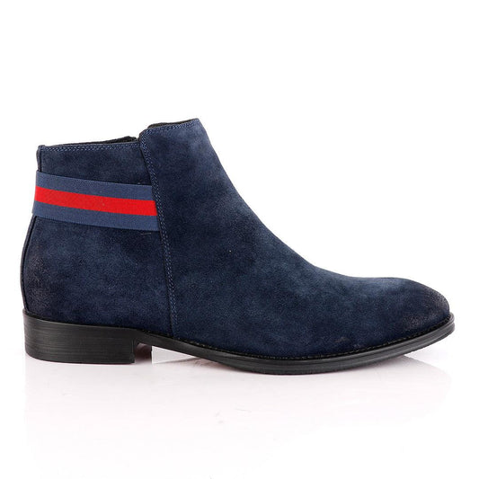 Massimo Dutti Chelsea Strap up Blue Suede Shoe - Obeezi