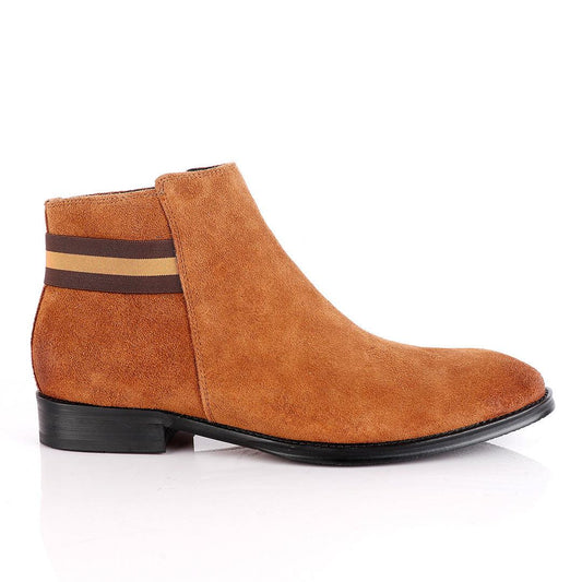 Massimo Dutti Chelsea Zip up Brown Suede Shoe - Obeezi