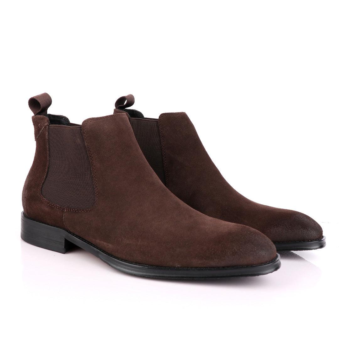 Massimo Dutti High tops Brogues Chelsea Choco Coffee Boot - Obeezi