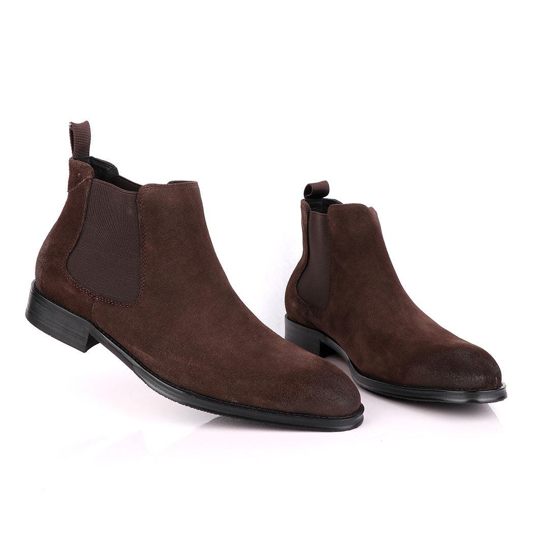 Massimo Dutti High tops Brogues Chelsea Choco Coffee Boot - Obeezi