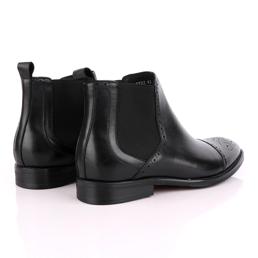 Massimo Dutti High tops Brogues Lace-Up Boot-Black - Obeezi
