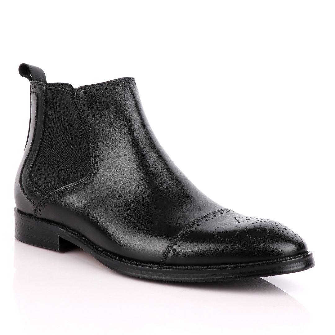 Massimo Dutti High tops Brogues Lace-Up Boot-Black - Obeezi