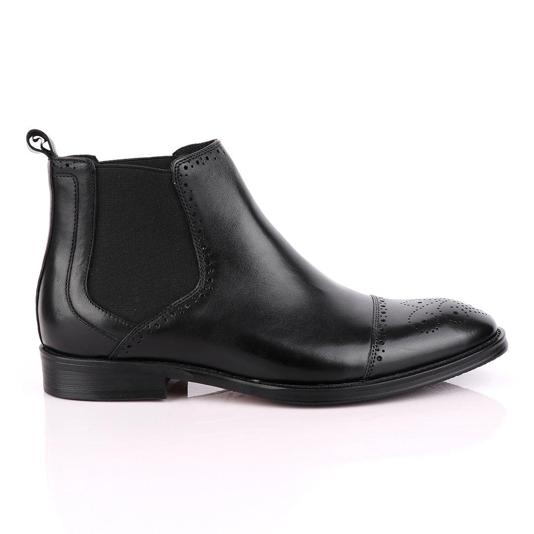 Massimo Dutti High tops Brogues Lace-Up Boot-Black - Obeezi
