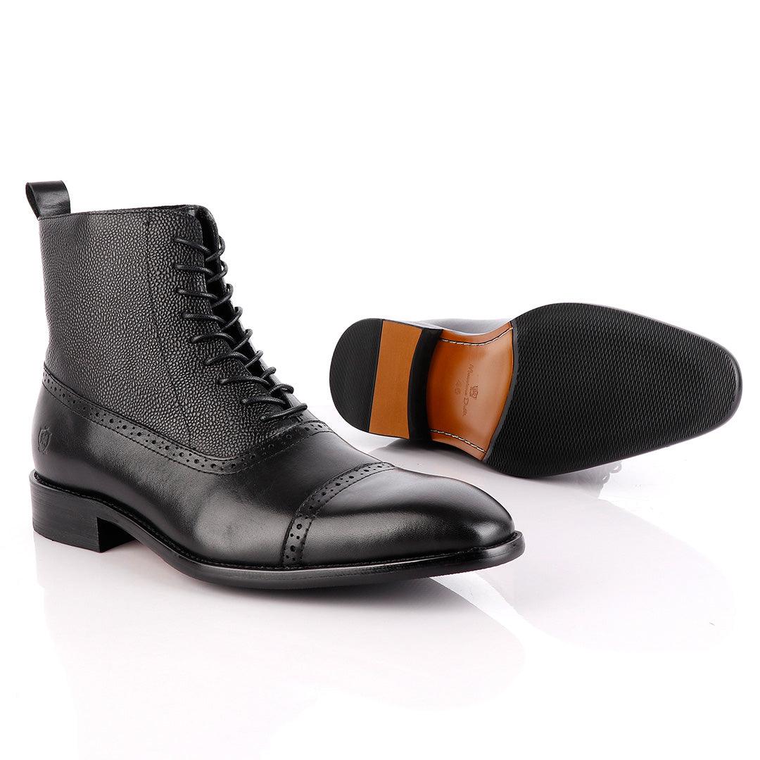 Massimo Dutti High tops Brogues Lace up Leather Chelsea Boot - Obeezi