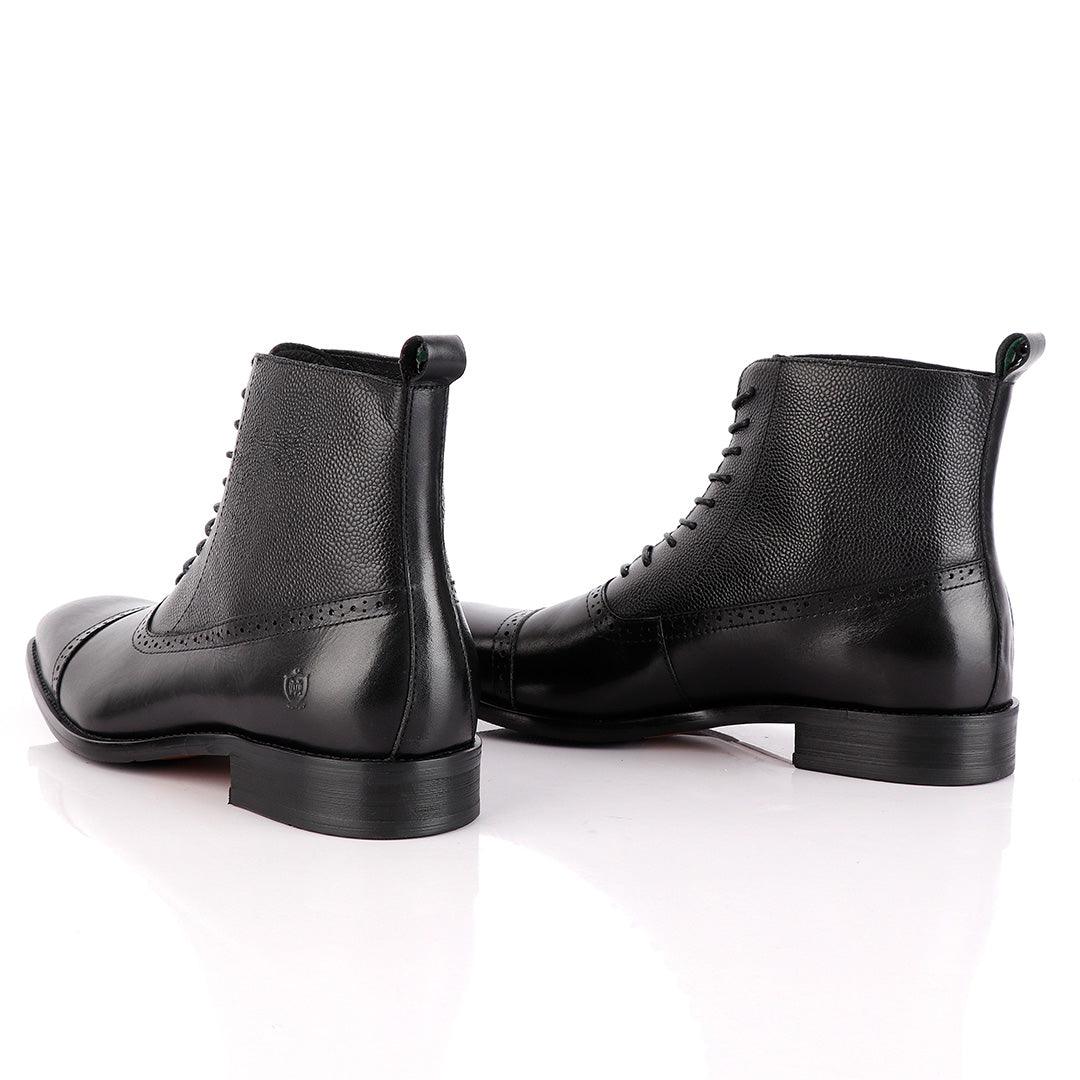 Massimo Dutti High tops Brogues Lace up Leather Chelsea Boot - Obeezi