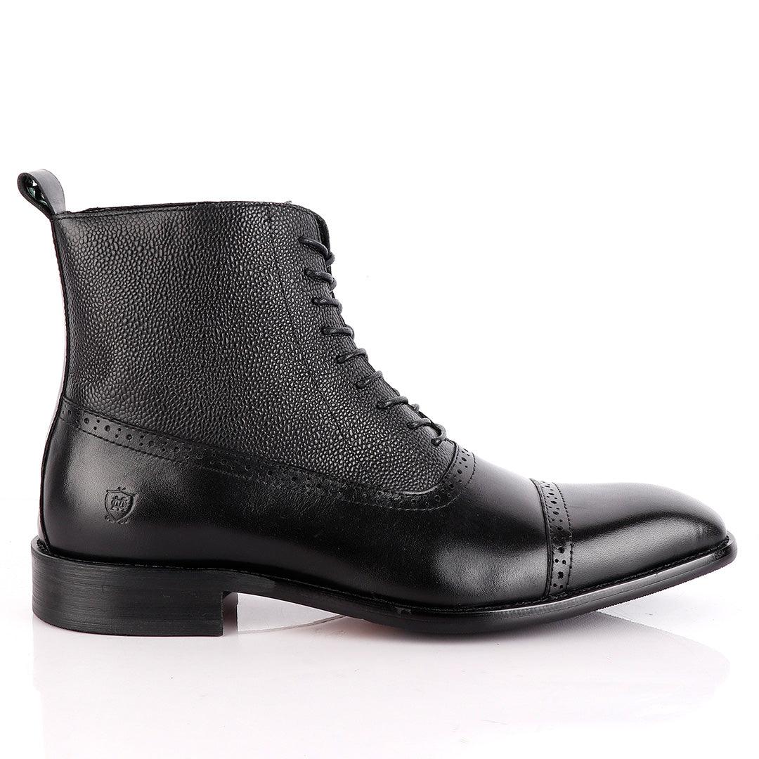 Massimo Dutti High tops Brogues Lace up Leather Chelsea Boot - Obeezi