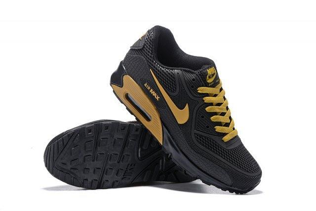 Max 90 Black Yellow Mens Athletic Running Sneakers - Obeezi