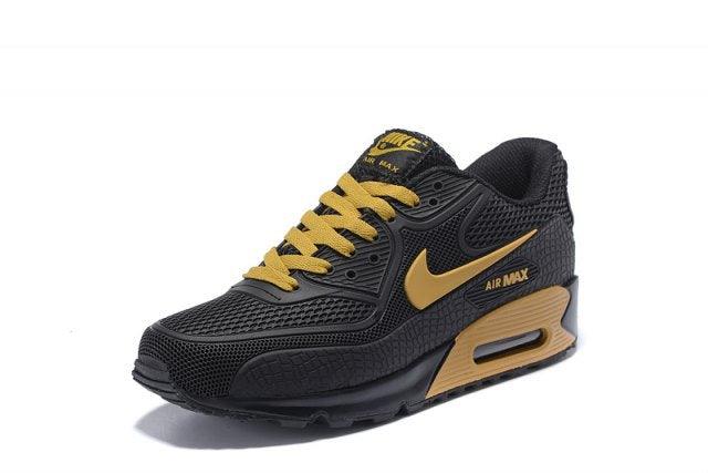 Max 90 Black Yellow Mens Athletic Running Sneakers - Obeezi