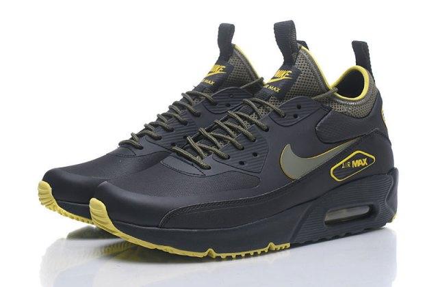 Max 90 Mid NS GPX Black Yellow Men's Running Shoes - Obeezi