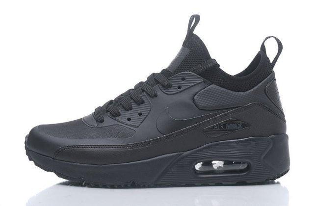 Max 90 Mid NS GPX Triple Black Men's Running Shoes - Obeezi