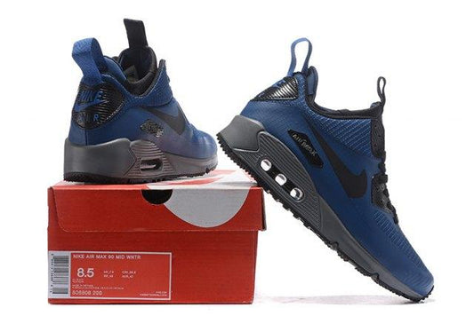 MAX 90 MID WNTR Grey Blue Mens Running Shoes - Obeezi