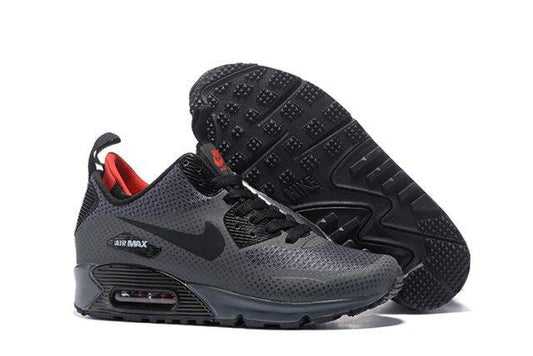 MAX 90 MID WNTR Grey Red Mens Running Shoes - Obeezi