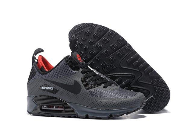 MAX 90 MID WNTR Grey Red Mens Running Shoes - Obeezi
