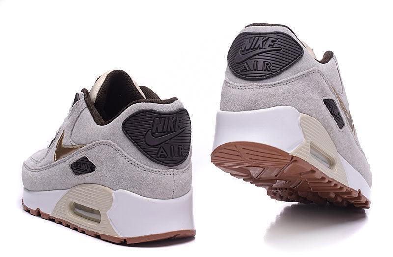Max 90 Premium Suede Beige Sport Running Shoes - Obeezi