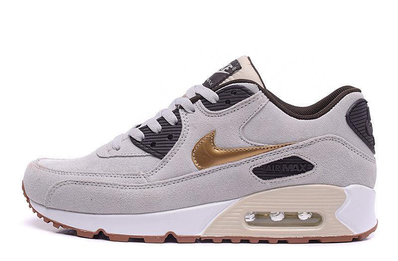 Max 90 Premium Suede Beige Sport Running Shoes - Obeezi