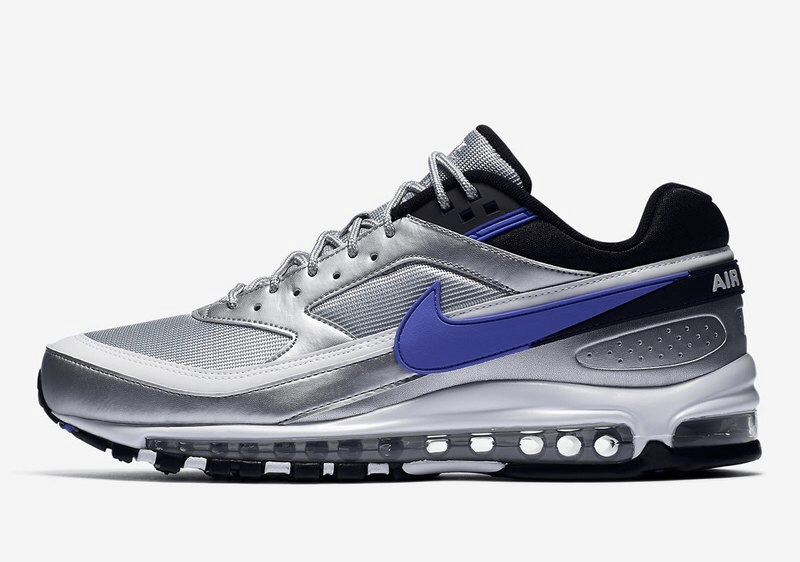 Max 97 BW Persian Violet Metallic Silver Blue Men's Running Sneaker - Obeezi