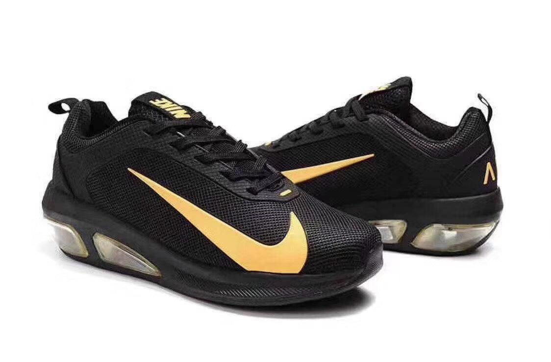 Max Flyknit Black Gold Mens Running Shoes - Obeezi