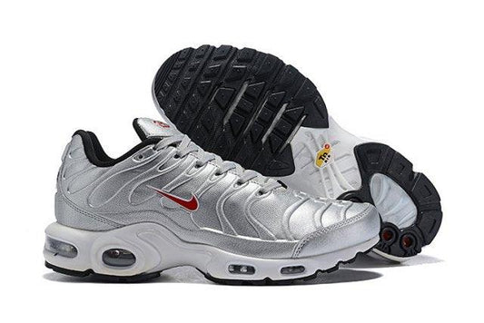 Max Plus SE TN Metal Silver Red Men's Running Sneakers - Obeezi