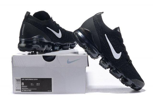 MAX Vapormax Flyknit Running Shoes Black White - Obeezi