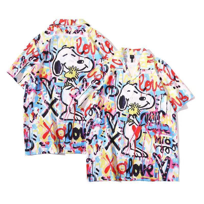 Men's Animated And Love Designed Aloha Shirt - Obeezi.com