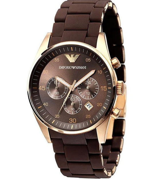 Men's AR5890 Brown Sport Chronograph Watch - Obeezi.com
