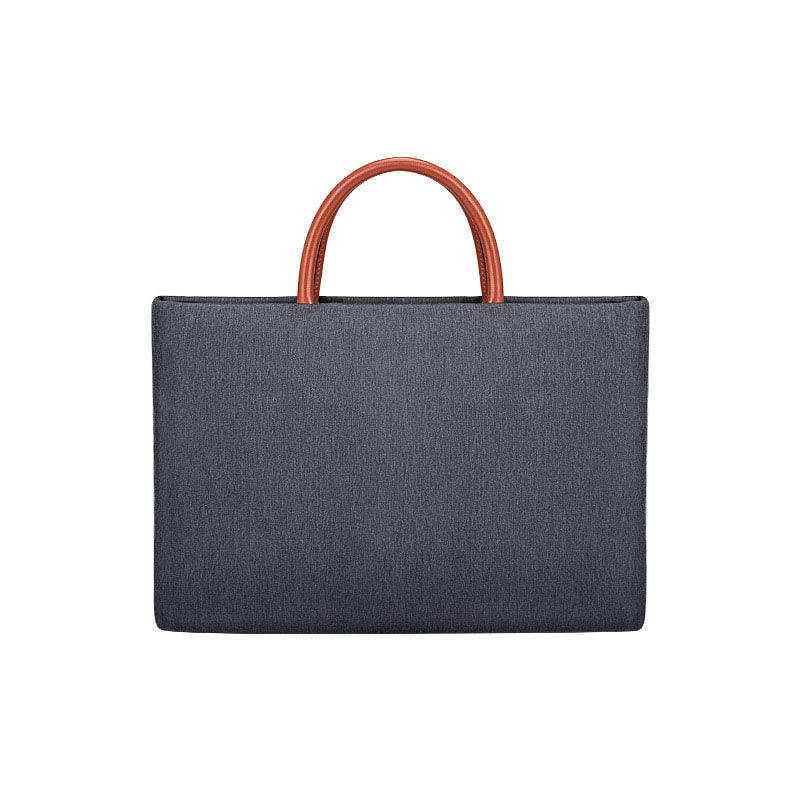 Men's Casual Waterproof Breathable Soft Leather Handle Laptop Bag- Black - Obeezi.com
