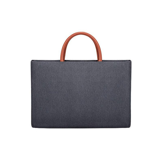 Men's Casual Waterproof Breathable Soft Leather Handle Laptop Bag- Black - Obeezi.com