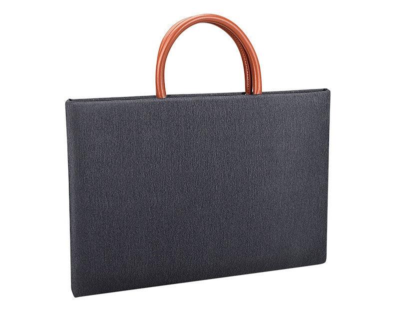 Men's Casual Waterproof Breathable Soft Leather Handle Laptop Bag- Black - Obeezi.com