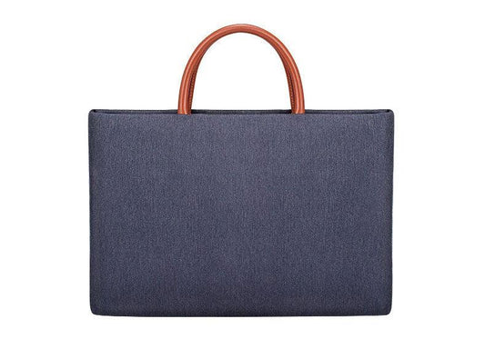 Men's Casual Waterproof Breathable Soft Leather Handle Laptop Bag-NavyBlue - Obeezi.com