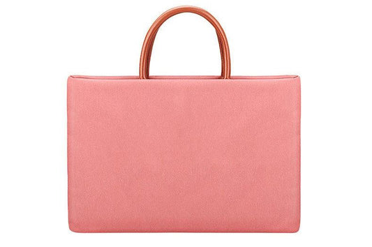 Men's Casual Waterproof Breathable Soft Leather Handle Laptop Bag-Pink - Obeezi.com