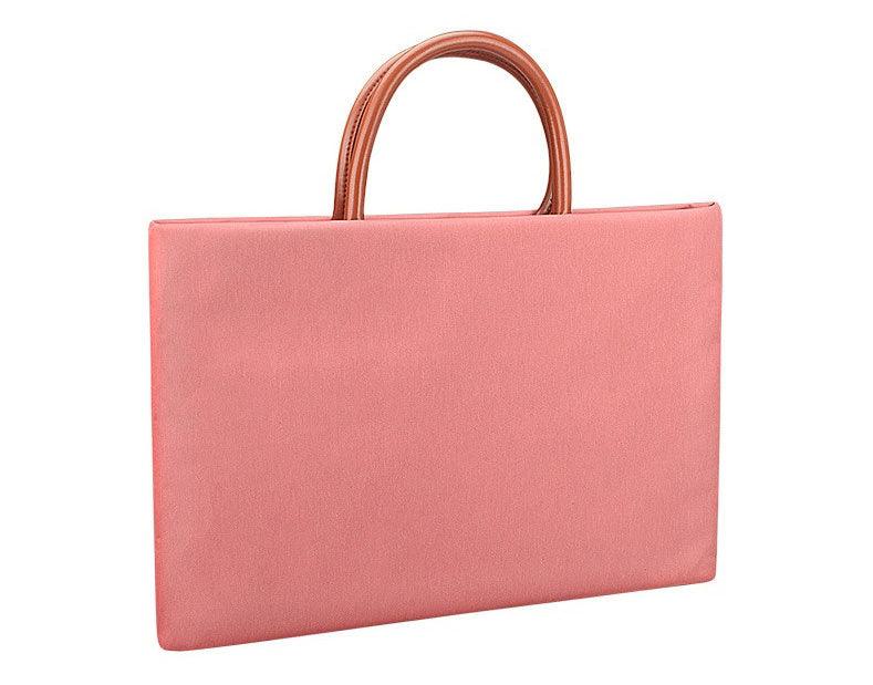 Men's Casual Waterproof Breathable Soft Leather Handle Laptop Bag-Pink - Obeezi.com