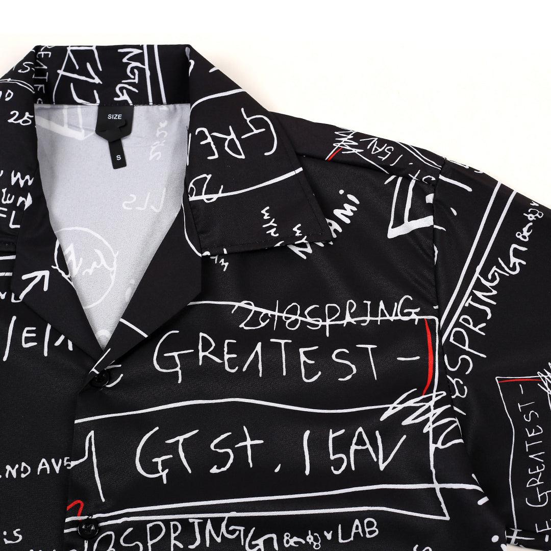 Men's Classic The Greatest Designed Aloha Shirt - Black - Obeezi.com