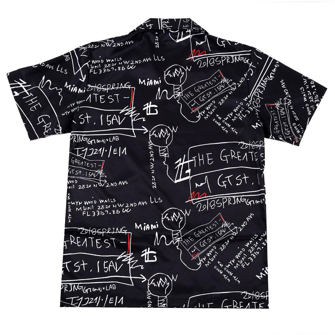 Men's Classic The Greatest Designed Aloha Shirt - Black - Obeezi.com