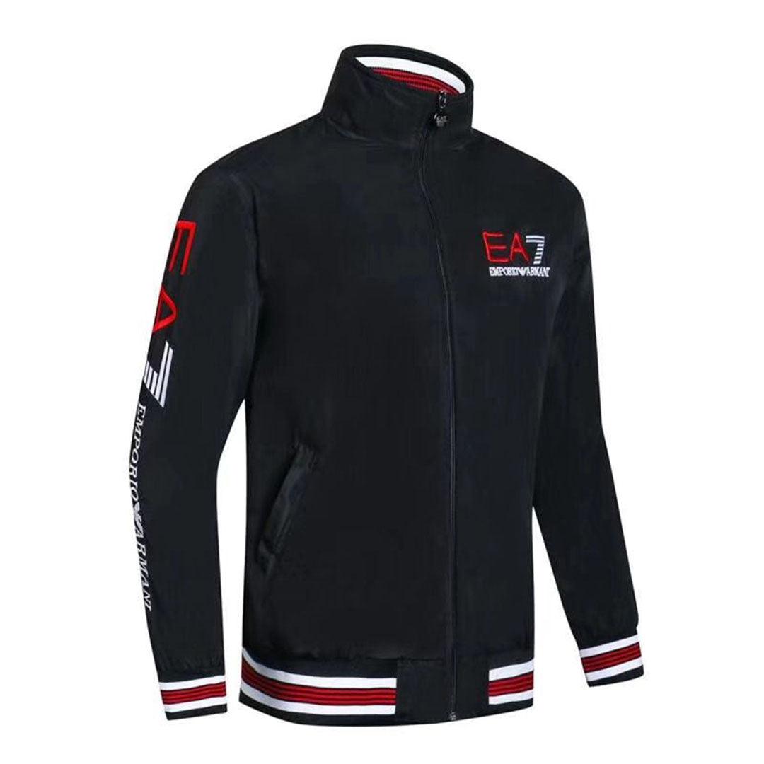 Men's Long Sleeve Black Track Jacket - Obeezi