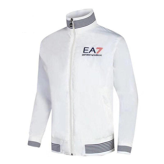 Men's Long Sleeve Track Jacket- White - Obeezi