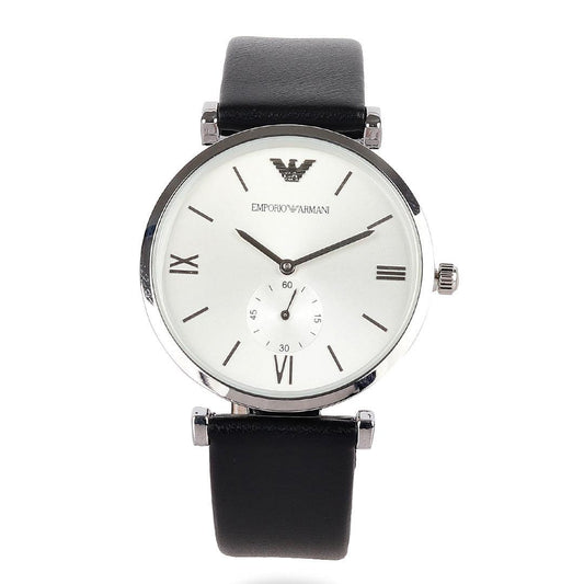 Men's Luigi Chronograph Black Leather Watch - Obeezi.com