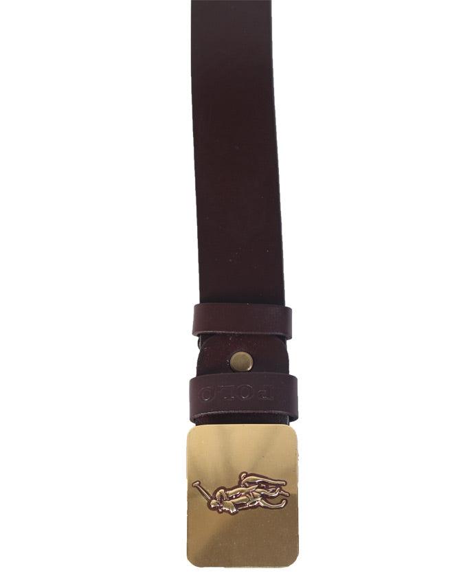Men's Polo Ralph Lauren Pony Plaque Leather Belt-Brown - Obeezi.com